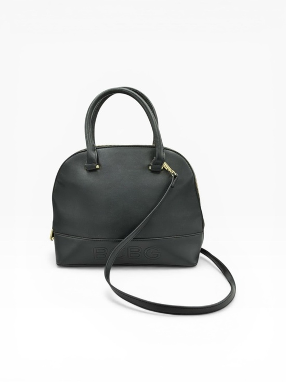 BCBG Black Dome Satchel with Detachable Crossbody Strap